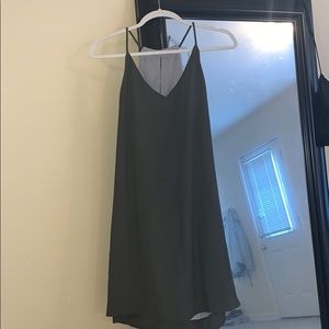 Two dresses in one! Reversible olive green dress